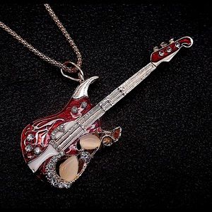 Betsey Johnson Opal Music Guitar Necklace